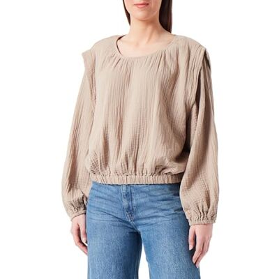 DreiMaster Vintage Damesblouse, steenbeige, L DreiMaster Vintage Damesblouse, steenbeige, L