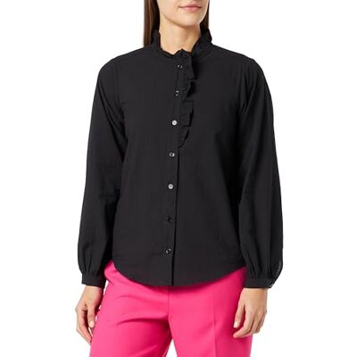 DreiMaster Vintage Damesblouse met lange mouwen teylon 37324859, zwart, XS, donker-olijf, XS DreiMaster Vintage Damesblouse met lange mouwen teylon 37324859, zwart, XS, donker-olijf, XS