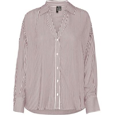 VERO MODA VMBUMPY L/S Oversize Shirt WVN GA, Nostalgia Rose/Stripes: sneeuwwit, XS VERO MODA VMBUMPY L/S Oversize Shirt WVN GA, Nostalgia Rose/Stripes: sneeuwwit, XS
