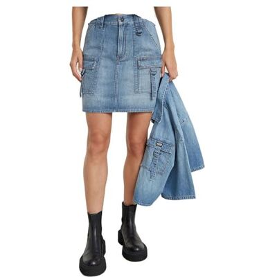 G-STAR RAW G-STAR Viktoria Utility minirok voor dames, blauw, 24W G-STAR RAW G-STAR Viktoria Utility minirok voor dames, blauw, 24W