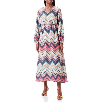 IZIA Maxi-jurk met lange mouwen voor dames, 19327376, zigzagprint, L, Zigzag-print, L IZIA Maxi-jurk met lange mouwen voor dames, 19327376, zigzagprint, L, Zigzag-print, L