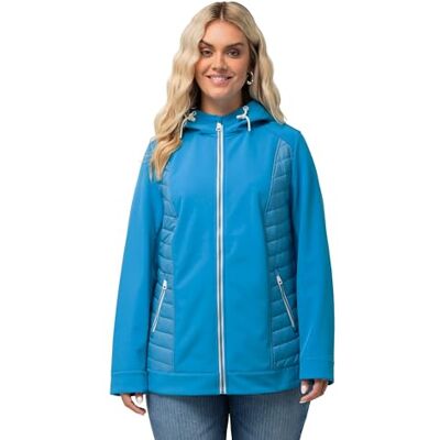 Ulla Popken Grs Hyprar softshelljas voor dames, met stiksel, waterafstotende jas, blauw, 46-48 Ulla Popken Grs Hyprar softshelljas voor dames, met stiksel, waterafstotende jas, blauw, 46-48