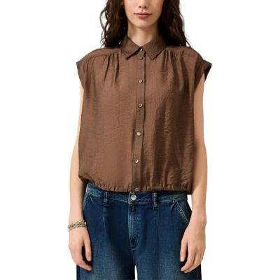 QS s.Oliver Bernd frei GmbH & co. kg/s.Oliver 2181179 damesblouse mouwloos, bruin, 42 QS s.Oliver Bernd frei GmbH & co. kg/s.Oliver 2181179 damesblouse mouwloos, bruin, 42