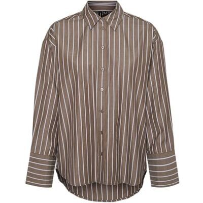 VERO MODA VMFANNI LS Wide Los Shirt WVN GA, Pinecone/Stripes: Cosmic Sky, XS VERO MODA VMFANNI LS Wide Los Shirt WVN GA, Pinecone/Stripes: Cosmic Sky, XS