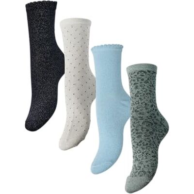 PIECES Pcsebby Glitter Long 4-Pack Mix Noos Bc PIECES Pcsebby Glitter Long 4-Pack Mix Noos Bc
