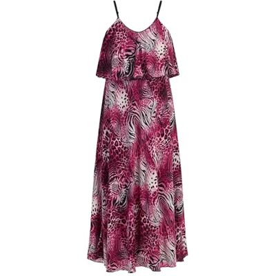 faina Dames maxi-jurk met dierenprint 19227034-FA01, roze, XS, Maxi-jurk met dierenprint, XS faina Dames maxi-jurk met dierenprint 19227034-FA01, roze, XS, Maxi-jurk met dierenprint, XS
