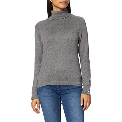 VERO MODA VMMILDA LS ROLLNECK JEWEL BLOUSE GA BOO pullover, Medium Grey Melange, XS VERO MODA VMMILDA LS ROLLNECK JEWEL BLOUSE GA BOO pullover, Medium Grey Melange, XS