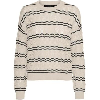 VERO MODA Dames Vmbella Ls O-Neck Ga Boo Pullover, Navy Blazer/Stripes: berk, M VERO MODA Dames Vmbella Ls O-Neck Ga Boo Pullover, Navy Blazer/Stripes: berk, M