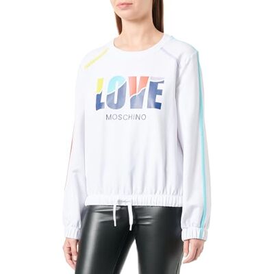 Love Moschino Vrouwen Long-Sleeved Regular Fit Sweatshirt, Optical White, 40, wit (optical white), 40 Love Moschino Vrouwen Long-Sleeved Regular Fit Sweatshirt, Optical White, 40, wit (optical white), 40