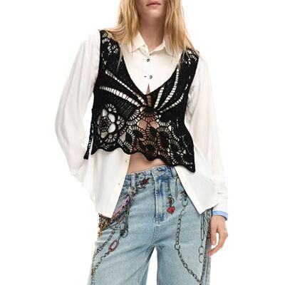 Desigual Shirt met lange mouwen uit de damescollectie, wit, maat L Desigual Shirt met lange mouwen uit de damescollectie, wit, maat L