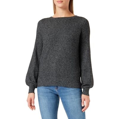 VERO MODA Dames VMBRILLIANT LS Boatneck Blouse GA NOOS trui, Zwart/Detail:Melange, S, Black/Detail:melange, S VERO MODA Dames VMBRILLIANT LS Boatneck Blouse GA NOOS trui, Zwart/Detail:Melange, S, Black/Detail:melange, S