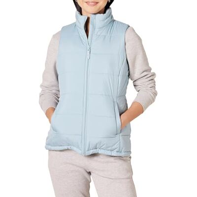 Amazon Essentials Mid-Weight Puffer Gilet, Dusty Blue, XXL Amazon Essentials Mid-Weight Puffer Gilet, Dusty Blue, XXL