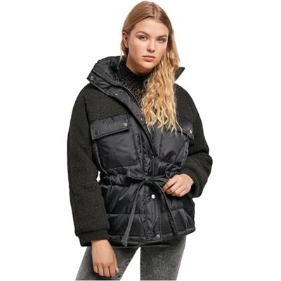 Urban Classics Tb3768-ladies Sherpa Mix Puffer Jacket dames Jas Urban Classics Tb3768-ladies Sherpa Mix Puffer Jacket dames Jas