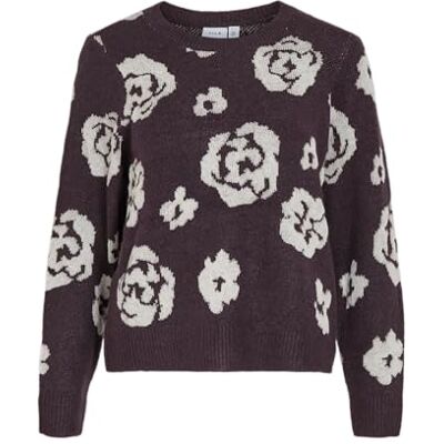 VILA Dames gebreide trui jacquard, Plum Perfect, S VILA Dames gebreide trui jacquard, Plum Perfect, S