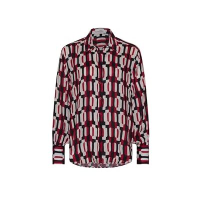 Brax Style Vic Viscose Print Blouse met lange mouwen, carmine, 36 Brax Style Vic Viscose Print Blouse met lange mouwen, carmine, 36