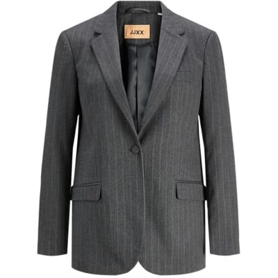JJXX Jack & Jones JXANA Mary Brushed REG Blazer TLR SN, donkergrijs gemêleerd/strepen: lichtgrijs, XL JJXX Jack & Jones JXANA Mary Brushed REG Blazer TLR SN, donkergrijs gemêleerd/strepen: lichtgrijs, XL