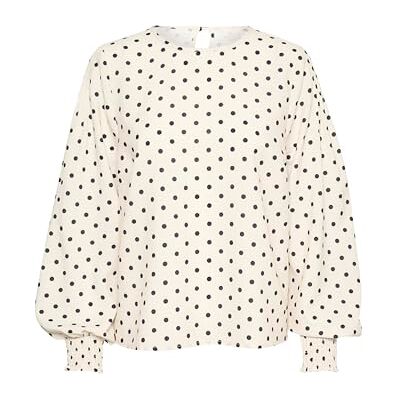 KAFFE blouse met lange mouwen KAoscarna, krijt/zwarte stip, 44 KAFFE blouse met lange mouwen KAoscarna, krijt/zwarte stip, 44