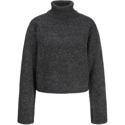 JACK & JONES Jxrosanna Roll Neck Knit, dark grey melange, XS JACK & JONES Jxrosanna Roll Neck Knit, dark grey melange, XS