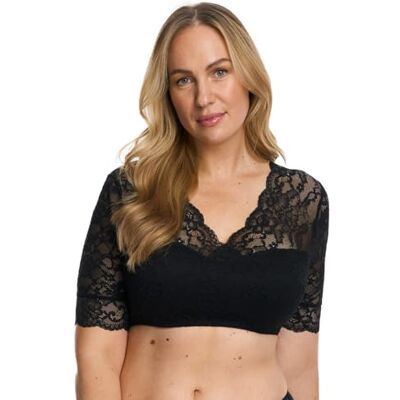 Susa Dirndlblouse, doorschijnend voor dames, Zwart, 42 NL Susa Dirndlblouse, doorschijnend voor dames, Zwart, 42 NL