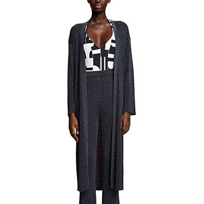ESPRIT Collection Lange cardigan met glittereffect, Donkerblauw, M ESPRIT Collection Lange cardigan met glittereffect, Donkerblauw, M