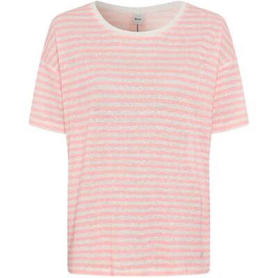 Brax Style Candice gestreept linnen shirt met korte mouwen, 46 Neon Peach, 36 Brax Style Candice gestreept linnen shirt met korte mouwen, 46 Neon Peach, 36