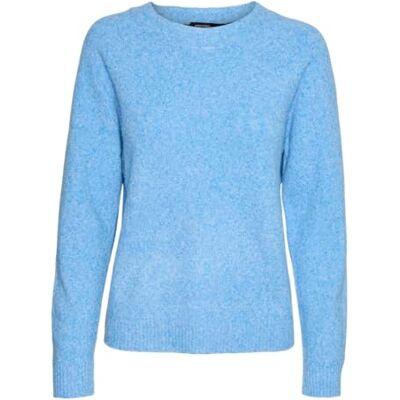VERO MODA VMDOFFY LS O-hals blouse GA NOOS, Azure Blue/Detail: melange, XS VERO MODA VMDOFFY LS O-hals blouse GA NOOS, Azure Blue/Detail: melange, XS
