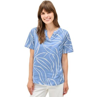 Cecil Katoenen damesblouse met patroon, Deep Pastel Blauw, XL Cecil Katoenen damesblouse met patroon, Deep Pastel Blauw, XL