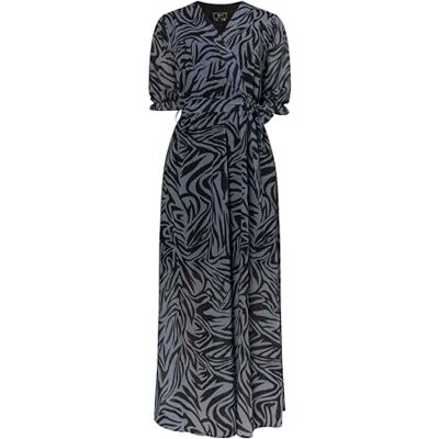 ALARY Dames maxi-jurk met zebra-print jurk, grijs/zwart, XS ALARY Dames maxi-jurk met zebra-print jurk, grijs/zwart, XS
