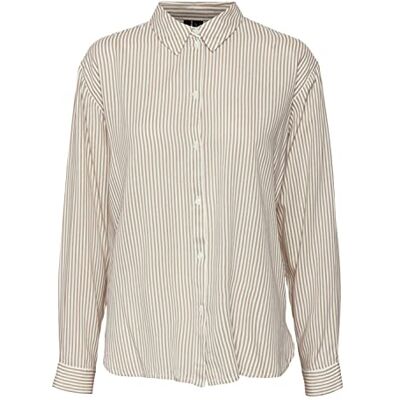 VERO MODA Vmbumpy Classic Ls Shirt Noos Blouse voor dames, Sneeuwwit/strips: irish Cream, S VERO MODA Vmbumpy Classic Ls Shirt Noos Blouse voor dames, Sneeuwwit/strips: irish Cream, S