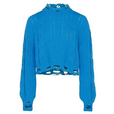 myMo Dames onhandelbare gebreide trui turkoois XS/S, turquoise, XS myMo Dames onhandelbare gebreide trui turkoois XS/S, turquoise, XS