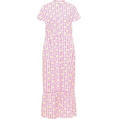 threezy Dames maxi-jurk met allover-print 19323122-TH01, roze, XS, Maxi-jurk met allover-print, XS threezy Dames maxi-jurk met allover-print 19323122-TH01, roze, XS, Maxi-jurk met allover-print, XS