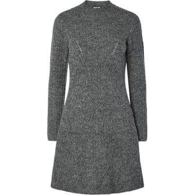 YAS Y.A.S dolly Ls Knit Dress S. Noos, Medium grijs (grey melange), S YAS Y.A.S dolly Ls Knit Dress S. Noos, Medium grijs (grey melange), S