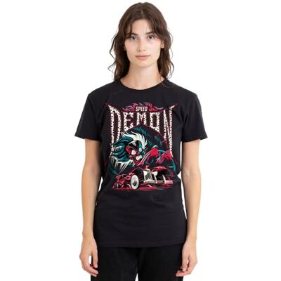 Disney Cruella De Vil, Speed Demon 101 Dalmatians Ladies T Shirt, Black dames T-Shirt Disney Cruella De Vil, Speed Demon 101 Dalmatians Ladies T Shirt, Black dames T-Shirt