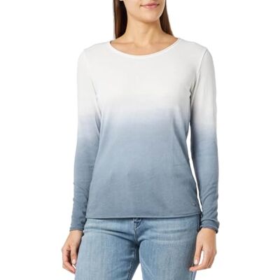 bugatti T-shirt voor dames met lange mouwen, petrol, S bugatti T-shirt voor dames met lange mouwen, petrol, S