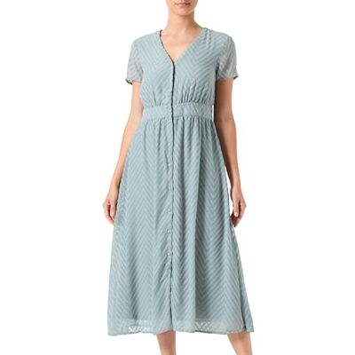 VILA VIMICHELLE S/S V-hals MIDI Dress/KA, Green Milieu, 38 VILA VIMICHELLE S/S V-hals MIDI Dress/KA, Green Milieu, 38