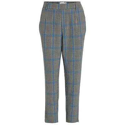 VILA Vivarone Patroon HW Slim Pant NOOS, Berken/Checks: zwart/lapis blauw, 34 VILA Vivarone Patroon HW Slim Pant NOOS, Berken/Checks: zwart/lapis blauw, 34