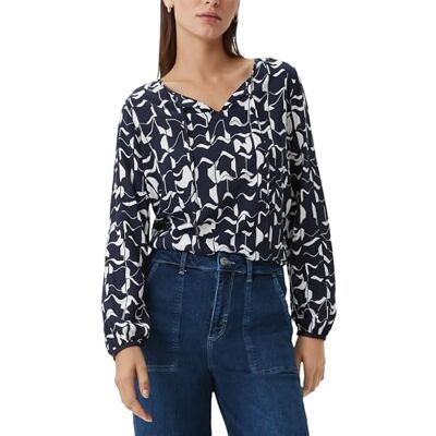 COMMA CI Semitransparante blouse met lange mouwen met allover-print, 59 A0, 40 COMMA CI Semitransparante blouse met lange mouwen met allover-print, 59 A0, 40