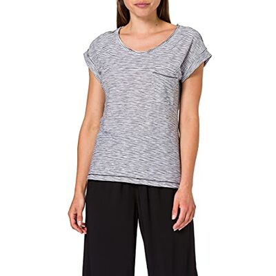 camel active T-shirt voor dames, gestreept met ronde hals, zwart-wit, M camel active T-shirt voor dames, gestreept met ronde hals, zwart-wit, M