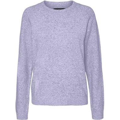 VERO MODA VMDOFFY LS O-hals blouse GA NOOS, Purple Heather/Detail: melange, XS VERO MODA VMDOFFY LS O-hals blouse GA NOOS, Purple Heather/Detail: melange, XS