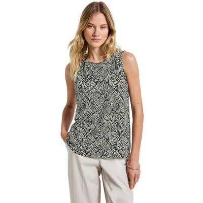 Street One Basic top met patroon voor dames, groen (pijnboom), 46 Street One Basic top met patroon voor dames, groen (pijnboom), 46