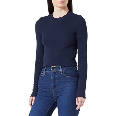 Tom Tailor Denim Dames Cropped shirt met lange mouwen 1032820, 10668 Sky Captain Blue, L Tom Tailor Denim Dames Cropped shirt met lange mouwen 1032820, 10668 Sky Captain Blue, L