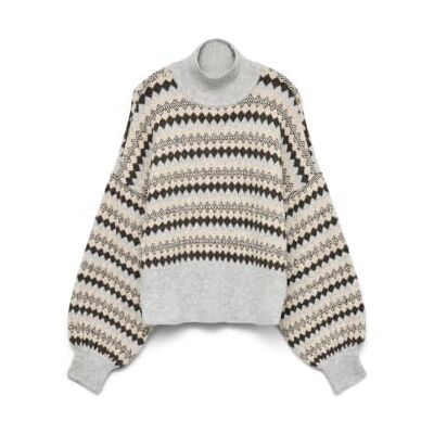VERO MODA Vmgaiva Ls Highneck Pullover, lichtgrijs gem., S VERO MODA Vmgaiva Ls Highneck Pullover, lichtgrijs gem., S