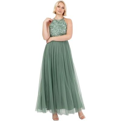 Maya Deluxe Verfraaide mouwloze maxi-jurk met lovertjes voor dames, bruidsmeisjesjurken voor bruiloften, feesten en avondkleding, halternek voor dames, dameskleding Deep Mint 22, Diepe munt, 48 Maya Deluxe Verfraaide mouwloze maxi-jurk met lovertjes voor dames, bruidsmeisjesjurken voor bruiloften, feesten en avondkleding, halternek voor dames, dameskleding Deep Mint 22, Diepe munt, 48