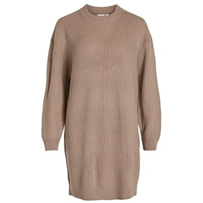 VILA Vinua O-hals L/S Knit Jurk voor dames, Fungi, XS VILA Vinua O-hals L/S Knit Jurk voor dames, Fungi, XS