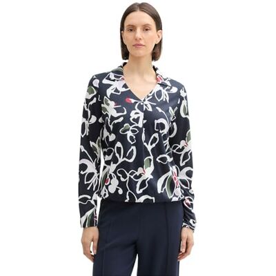 TOM TAILOR T-shirt met lange mouwen voor dames, 36554 Painterly Floral Design, L TOM TAILOR T-shirt met lange mouwen voor dames, 36554 Painterly Floral Design, L