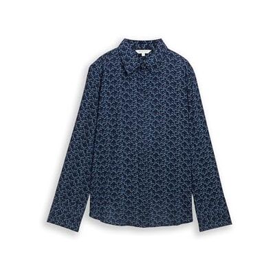 TOM TAILOR Damesblouse, 39036 Small Blue Wave Print, 42 TOM TAILOR Damesblouse, 39036 Small Blue Wave Print, 42