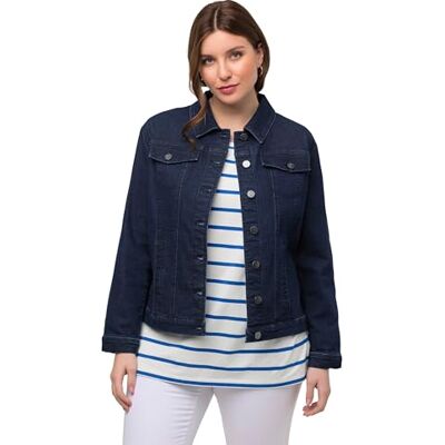 Ulla Popken Dameskleding Plus Size Curvy Denim Jas 816319, Blauwe Denim, 14 Petite Ulla Popken Dameskleding Plus Size Curvy Denim Jas 816319, Blauwe Denim, 14 Petite