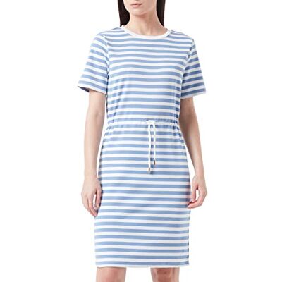VILA Dames VITINNY Taille Detail S/S Jurk/L SU mini-jurk, Engelse Manor/Stripes: Wit, XS VILA Dames VITINNY Taille Detail S/S Jurk/L SU mini-jurk, Engelse Manor/Stripes: Wit, XS