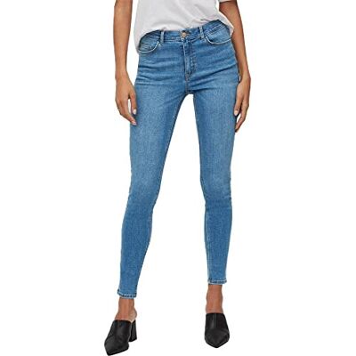 VILA Bestseller A/S Dames VISARAH LIA03 RW Skinny NOOS Jeans, Medium Blue Denim, S/30, blauw (medium blue denim), S/30L VILA Bestseller A/S Dames VISARAH LIA03 RW Skinny NOOS Jeans, Medium Blue Denim, S/30, blauw (medium blue denim), S/30L