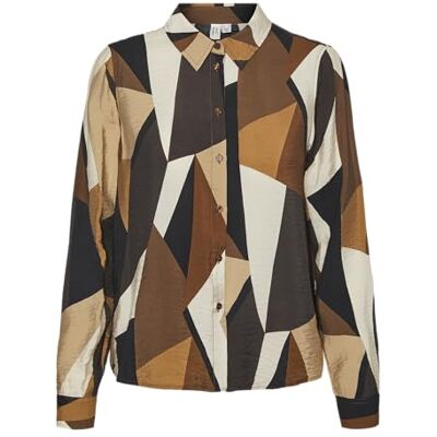 VERO MODA VMRIANA L/S Shirt WVN BTQ GA, Tobacco Brown/Aop: Riana, M VERO MODA VMRIANA L/S Shirt WVN BTQ GA, Tobacco Brown/Aop: Riana, M